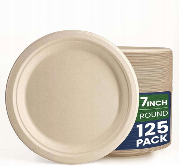 Talerzyki jednorazowe papierowe ekologiczne 17,5cm 125szt