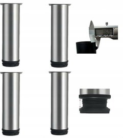 Nogi Nóżki meblowe Stopki do mebli Regulowane 100mm 4szt Srebrne