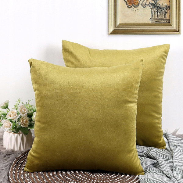 Poszewka na poduszkę Dekoracyjna 40x40cm Aksamitna Zielona Zestaw 2szt