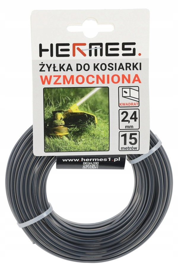 Żyłka do PODKASZARKI WZMOCNIONA KWADRAT 2,4mm / 15m