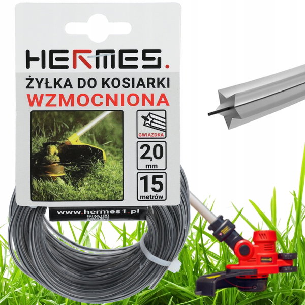 Żyłka Tnąca Do Kosy Podkaszarki Wzmocniona 2,0mm 15m Ripper Dual Gwiazdka