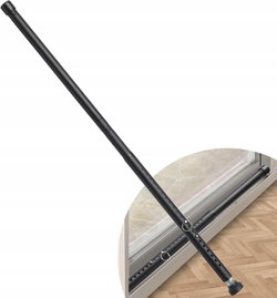 Blokada do drzwi regulowany drążek bezpieczeństwa czarny 128 cm uniwersalny