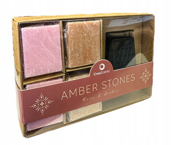 CreaScents 4 kostki zapachowe + tarka Amber Stones Rose & Amber
