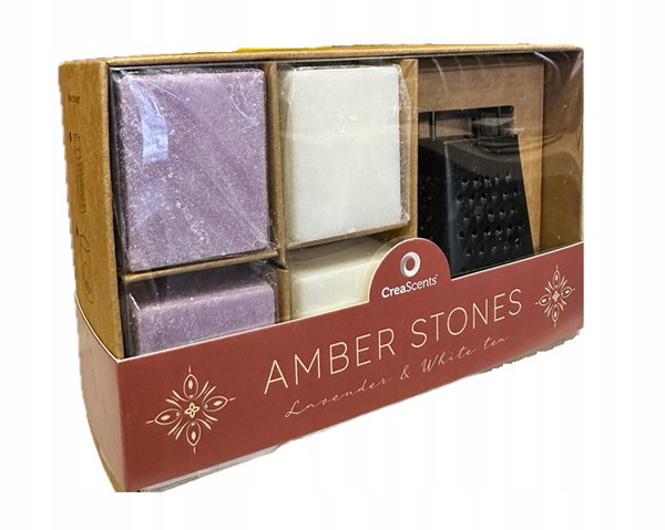 CreaScents 4 kostki zapachowe + tarka Amber Stones Lavender & White Tea