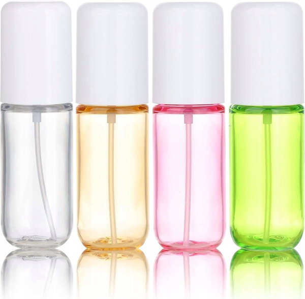 Butelki podróżne z rozpylaczem mini wielokolorowe 40ml 4szt