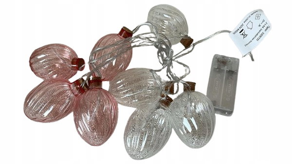 Dekoracyjny łańcuch LED na baterie ciepła biel 1,4m 8 LED /ZY