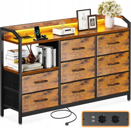 Komoda Szafka do Salonu Biura Regał Półki Drewniany 8 Szuflad 110x30x88cm