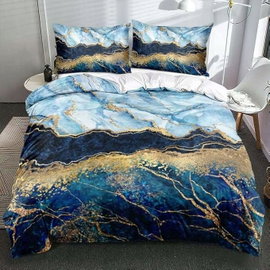 Komplet pościeli kołdra 220x240cm poszewka na poduszke 2x80x80cm marmur