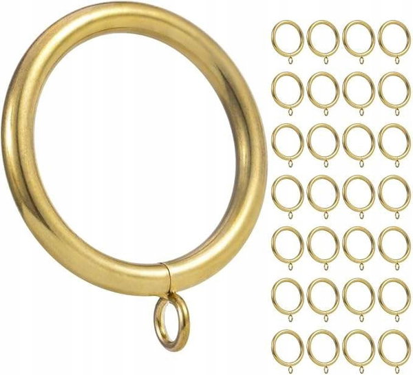 Kółka do zasłon metalowe 44 mm kolor złoty zestaw 29 szt.