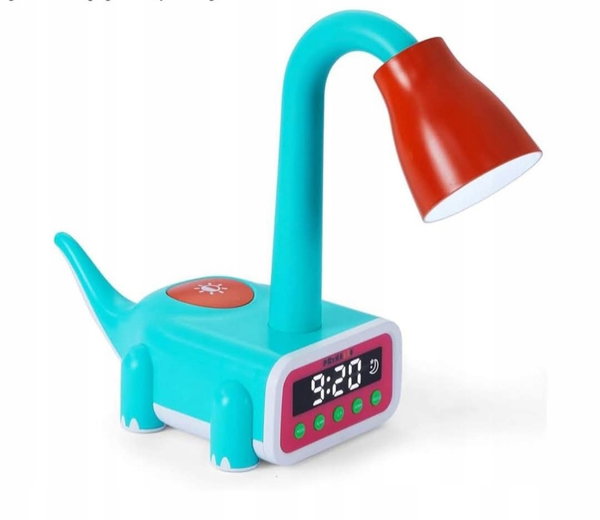 Lampka Nocna dla Dziecka Dinozaur Kronosaur Budzik Zegar Lampka