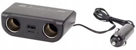 Podwójny rozdzielacz samochodowy Dunlop 12V - 24V + USB-A i USB-C 2.4A