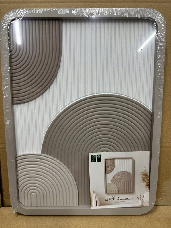 Panel dekoracyjny 3D MDF 30x40 łuki beż brąz obraz ścienny