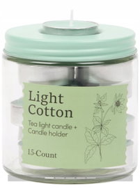 Zestaw podgrzewaczy w szklanym pojemniku 15szt Light Cotton