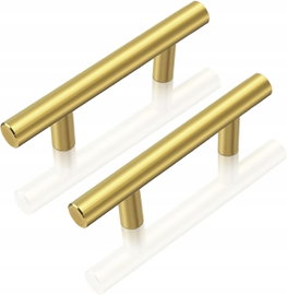 Uchwyty meblowy do szafek szuflad metalowy kolor złoty 100mm 10szt