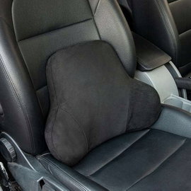 Poduszka lędźwiowa do fotela z pianki memory zamszowa ergonomiczna czarna