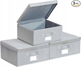 Organizery Pudełka do przechowywania z materiału 32x36x16cm 3szt Szary