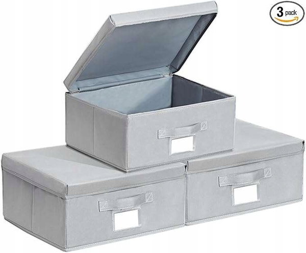 Organizery Pudełka do przechowywania z materiału 32x36x16cm 3szt Szary