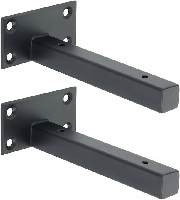Wspornik półki drewnianej , metalowy 15 cm - czarny uchwyt 2szt.