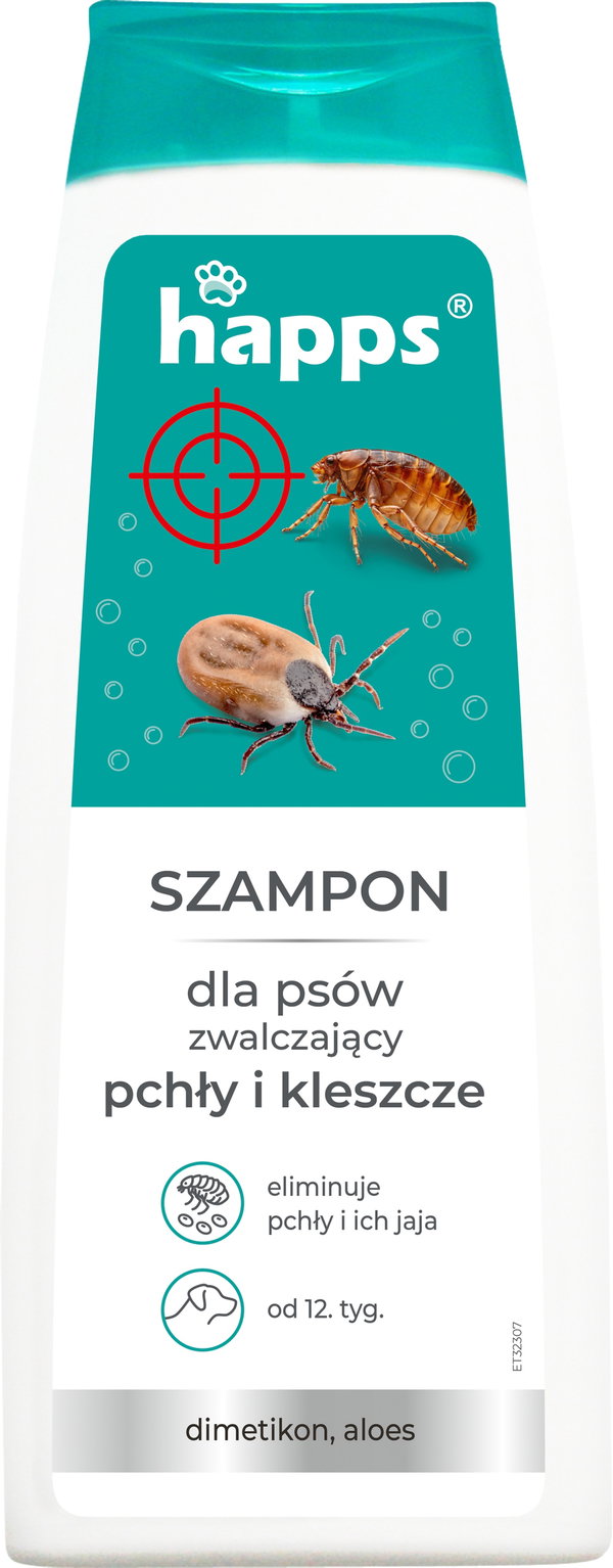 HAPPS Szampon dla psa zwalczający pchły i kleszcze 250 ml