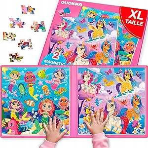 Puzzle magnetyczne dla dzieci 48 elementów syrenki z jednorożcami