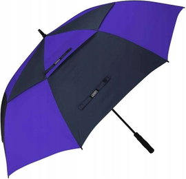 Parasol golfowy duży podwójny automatyczny ciemnoniebieski szafirowy 175 cm