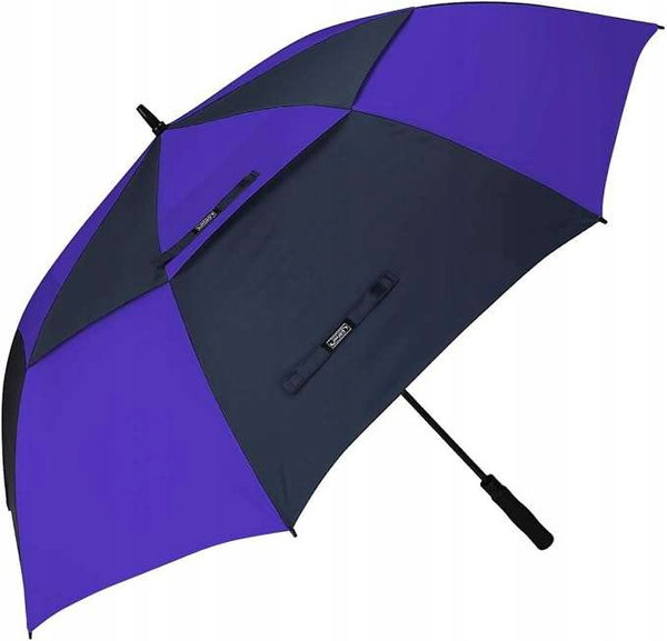 Parasol golfowy duży podwójny automatyczny ciemnoniebieski szafirowy 175 cm