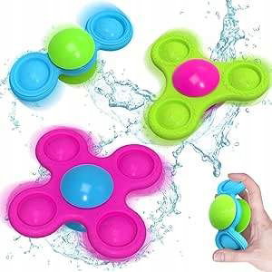 Fidget Spinner z przyssawką zabawka do kąpieli dla dzieci silikonowa 3szt