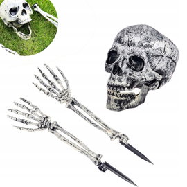 ZESTAW 3 KOŚCI SZKIELETA DEKORACJA KOŚCIOTRUP CZASZKA KOŚĆ HALLOWEEN