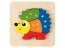 Puzzle klocki drewniane edukacyjne układanka 5 el.1+ Jeż