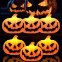Lampki Dekoracyjne na Halloween Motyw Dyni Straszna Dekoracja 6szt