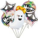 Balony foliowe na Halloween Motyw duch i gwiazdy Zestaw 5 szt