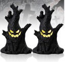 Dekoracja na Halloween pniak z oświetleniem LED zestaw 2 sztuki