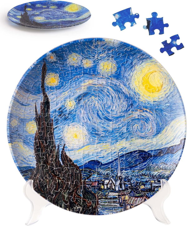 Puzzle 3D PieceRelax, talerz, 124 elementy Van Gogh