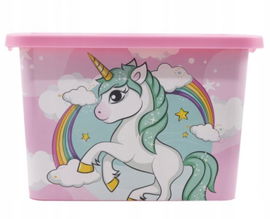 Pojemnik na zabawki kosz skrzynia pudełko zamykane Jednorożec 7 litrów