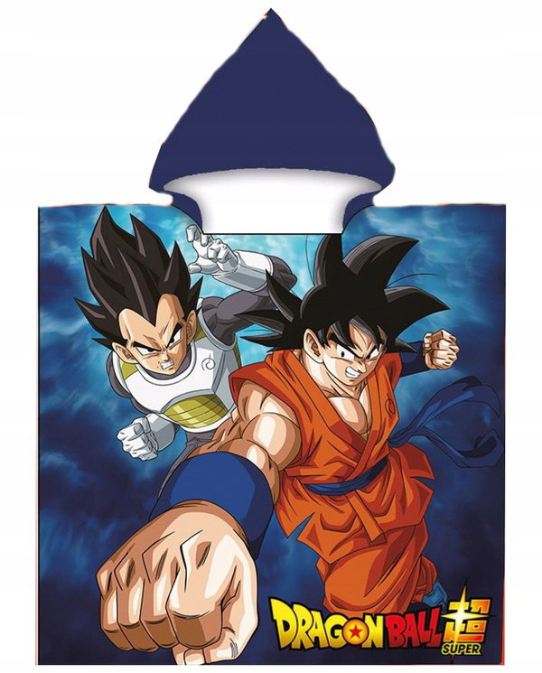 RĘCZNIK okrycie kąpielowe z kapturem ponczo dla dzieci 55X110cm DRAGON BALL