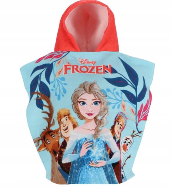 Ręcznik kąpielowy plażowy okrycie z kapturem Kraina Lodu Frozen ponczo