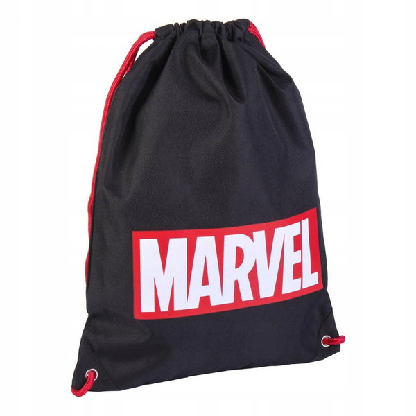 WOREK SZKOLNY NA BUTY WF PLECAK NA OBUWIE MARVEL 40cm x 30cm CZARNY MOCNY