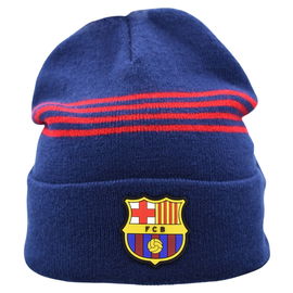 Czapka Zimowa Dziecięca 52/54 FC Barcelona Herb Logo Granatowa Paski Akryl