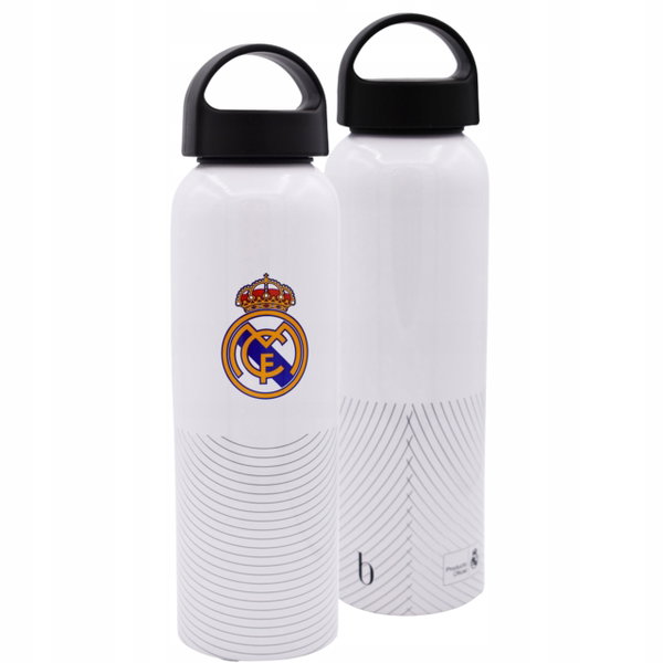 Bidon butelka Real Madryt aluminiowy 600 ml biały BPA FREE oficjalny 24/25