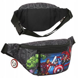 Saszetka Nerka Torebka Dziecięca Avengers Pasek Duża Młodzieżowa Czarna