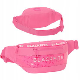 Saszetka nerka biodrowa różowa damska młodzieżowa pasek zamek dwukomorowa