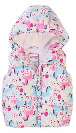 Bezrękawnik kamizelka pikowana z kapturem puchowa 86/92 Jednorożec Różowy