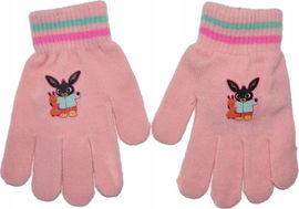 Rękawiczki zimowe dziewczęce pięciopalczaste Bing różowe śnieg