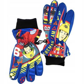 RĘKAWICZKI NARCIARSKIE DLA DZIECI STRAŻAK SAM 7/8 LAT PALCZASTE NIEBIESKIE
