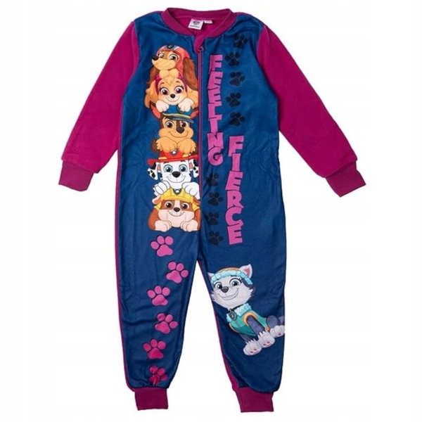 Kombinezon dla dziewczynki piżama polar onesie na zamek Psi Patrol 98/104