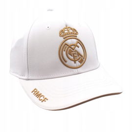 Czapka z daszkiem dla chłopca Real Madryt Bejsbolówka Biała Herb 48-54