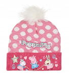 Czapka zimowa z pomponem ciepła dziewczęca Świnka Peppa Peppa PIG 52 różowa