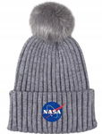 Czapka zimowa NASA szara z pomponem 54