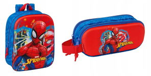 PLECAK PRZEDSZKOLNY 3d + PIÓRNIK PODWÓJNY TUBA SASZETKA 3d MARVEL SPIDERMAN