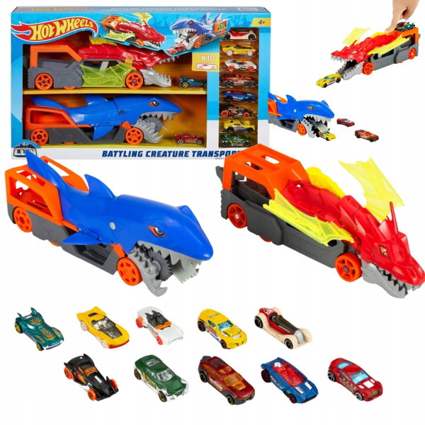 HOT WHEELS CITY TRANSPORTERY REKIN I SMOK + 10 AUTEK ZESTAW NA PREZENT